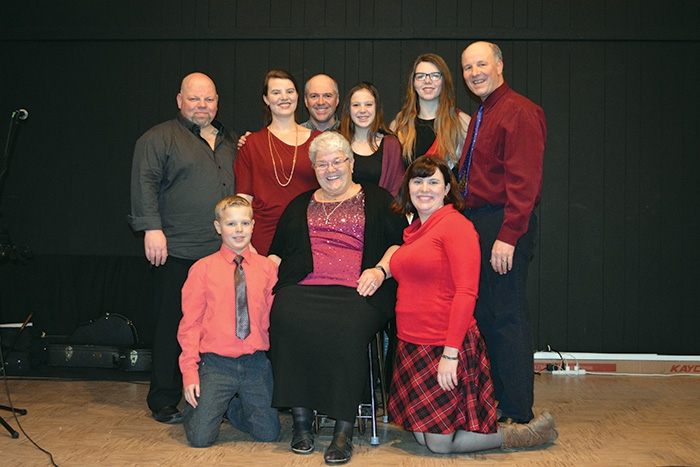 The Kelly family. In back from left: Brian, Jessica, Blake, Megan, Vivian and Anthony. In front: Kaleb, Delta, and Marie.